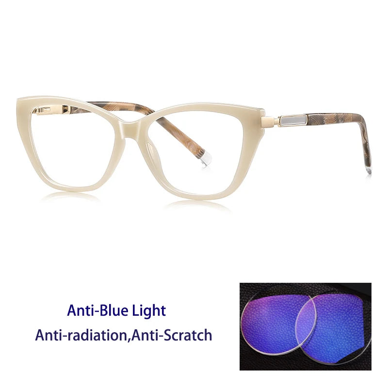 Kocolior Women's Full Rim Cat Eye Acetate Photochromic Reading Glasses 72209