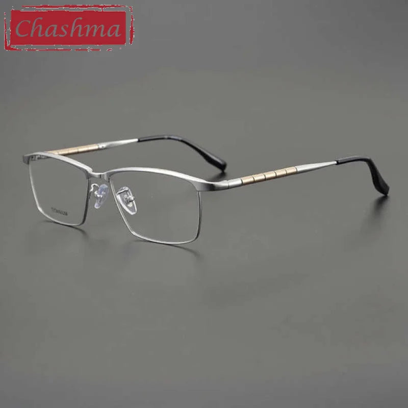 Chashma Men's Full Rim Brow Line Square Titanium Eyeglasses 46119