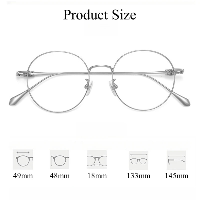 Yimaruili Full Rim Small Round Titanium Alloy Eyeglasses 115112 Full Rim Yimaruili Eyeglasses   