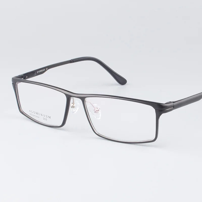 Hdcrafter Men's Full-Rim Square Brow Line Titanium Eyeglasses 262479