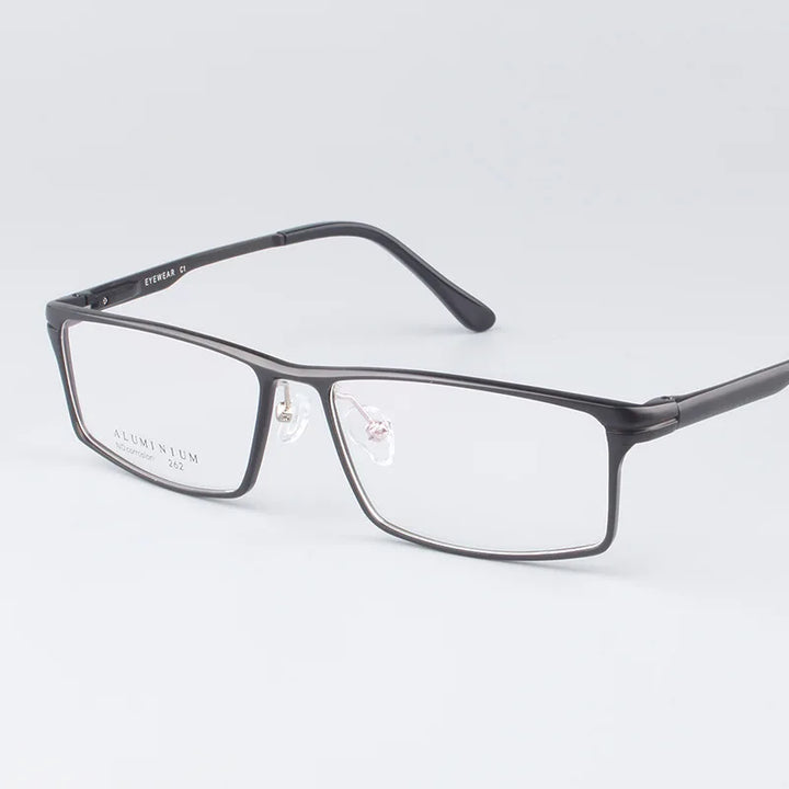 Hdcrafter Men's Full-Rim Square Brow Line Titanium Eyeglasses 262479