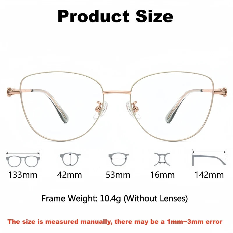Yimaruili Unisex Full Rim Cat-Eye Pure Titanium Eyeglasses 80927 — view 2 | Yimaruili at FuzWeb