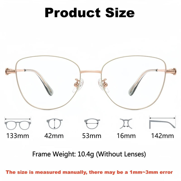Yimaruili Unisex Full Rim Cat-Eye Pure Titanium Eyeglasses 80927 — view 2 | Yimaruili at FuzWeb