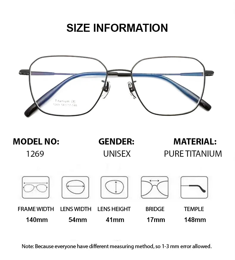 Summer Flower Unisex Full Rim Polygonal Titanium Eyeglasses  611269