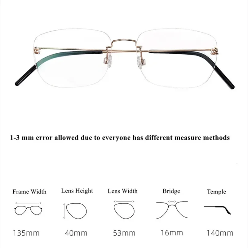 Chashma Ochki Women's Rimless Square Titanium Eyeglasses 361100