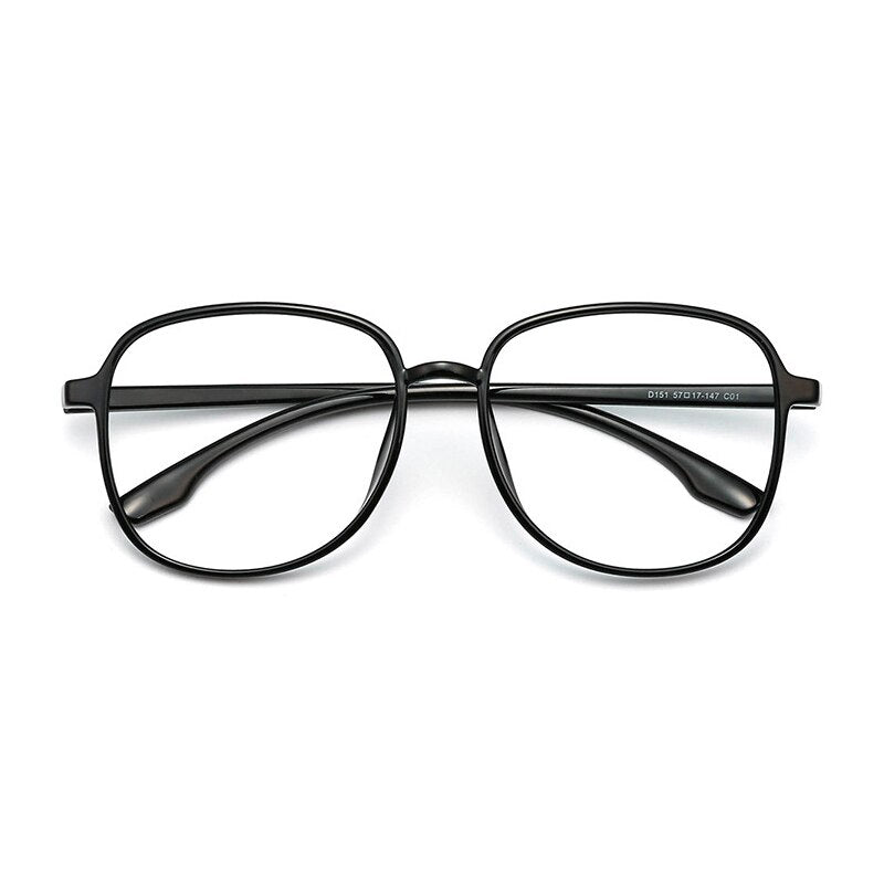 KatKani Unisex Full Rim Round Square Tr 90 Eyeglasses D151 Full Rim KatKani Eyeglasses Brihgt Black  