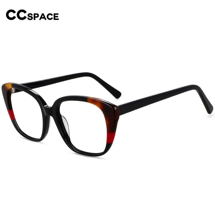 CCSpace Unisex Full Rim Square Cat Eye Acetate Eyeglasses 55909 Full Rim CCspace   