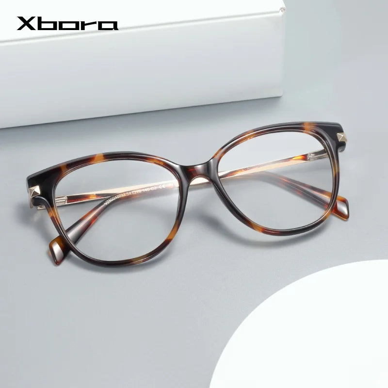 Xbora Unisex Full Rim Cat-Eye Acetate Eyeglasses VZ50248PM — view 1 | Xbora at FuzWeb