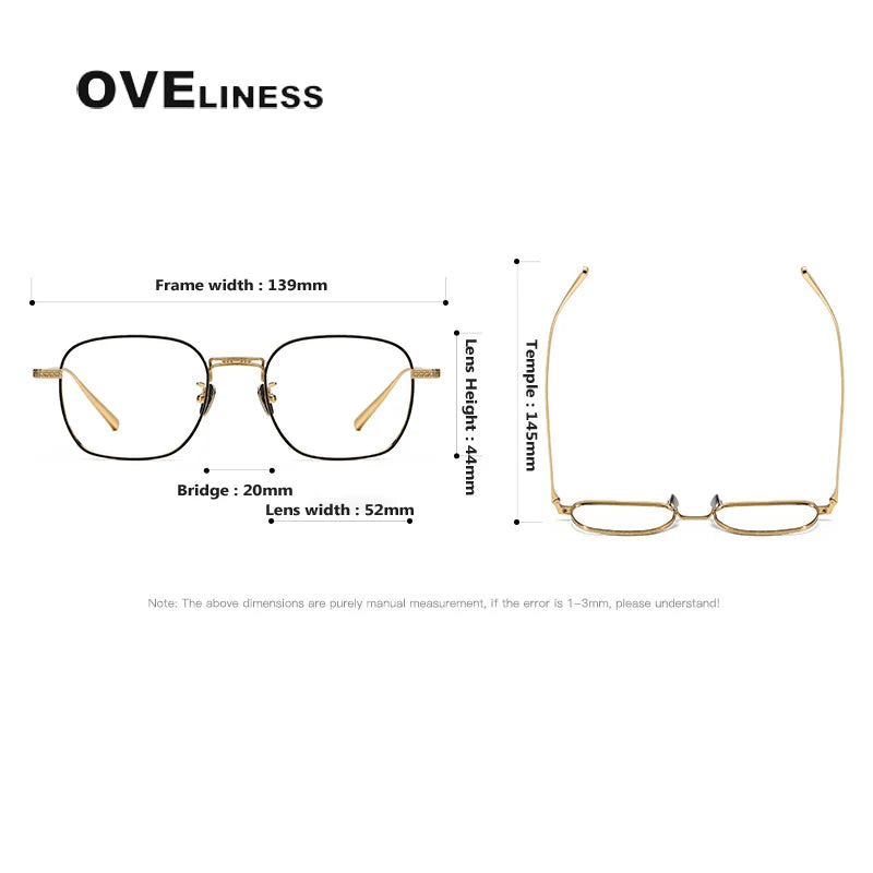 Oveliness Women's Full Rim Polygon Square Titanium Eyeglasses 1518 Full Rim Oveliness   