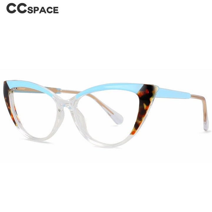 CCSpace Women's Full Rim Square Cat Eye Tr 90 Titanium Eyeglasses 56208 Full Rim CCspace   