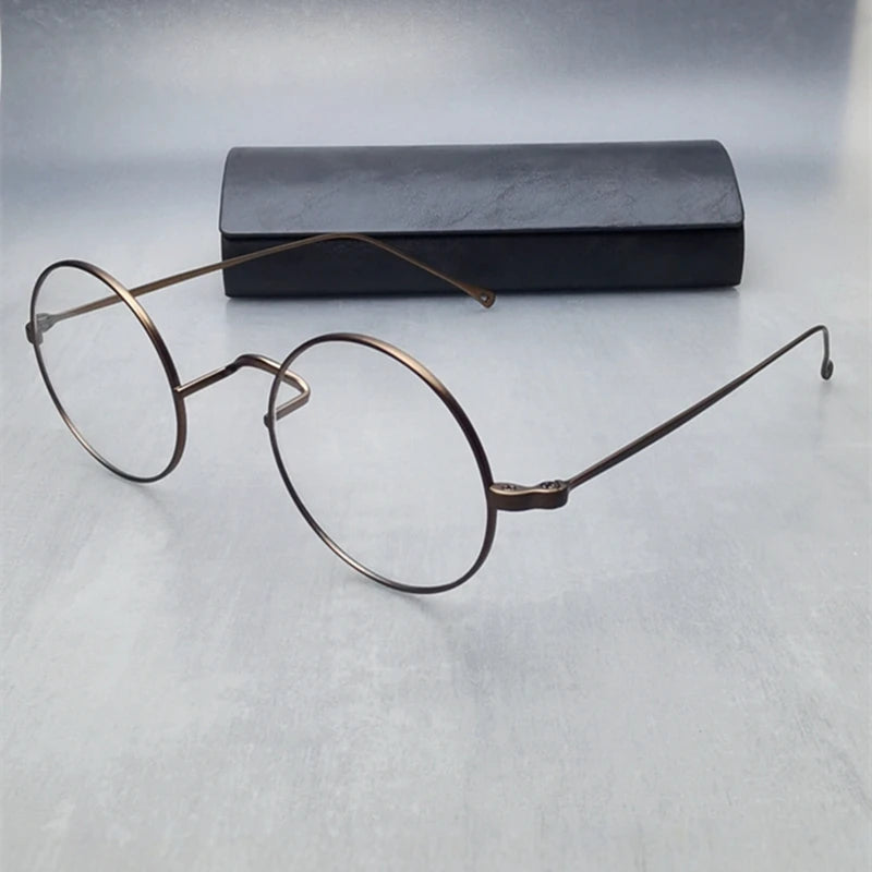 Black Mask Women's Full Rim Round Titanium Eyeglasses 285666