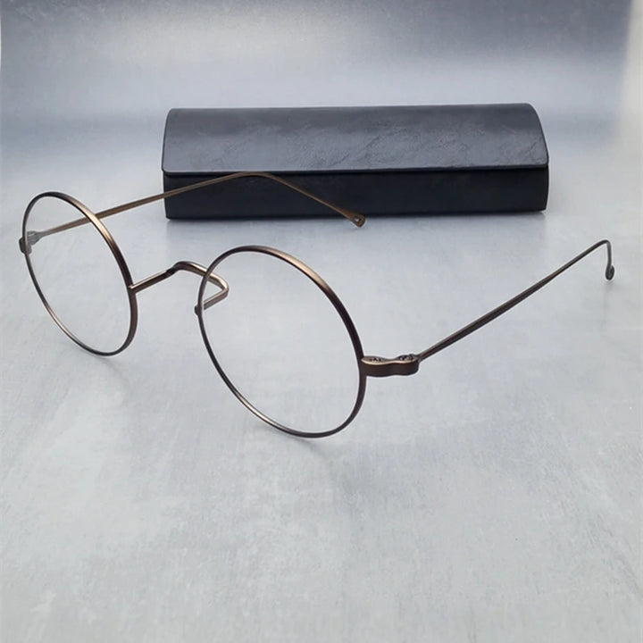 Black Mask Women's Full Rim Round Titanium Eyeglasses 285666