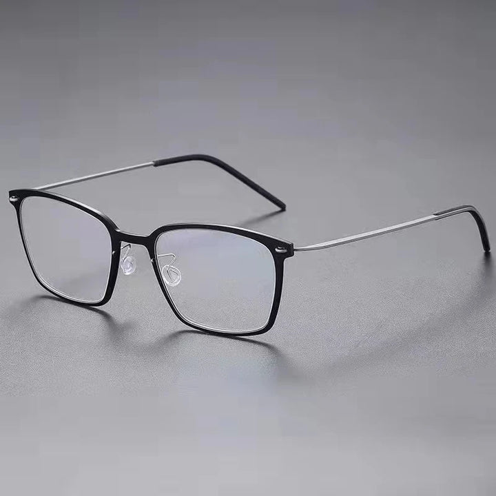 Aimee Women's Full Rim Square Acetate Titanium Eyeglasses 16536