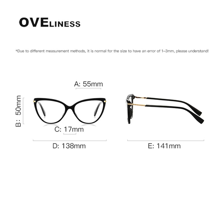 Oveliness Women's Full Rim Square Tr 90 Titanium Eyeglasses 22098