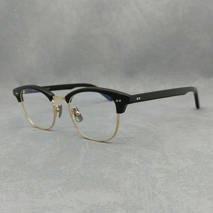 Blackmask Unisex Semi Rim Square Acetate Eyeglasses Fuz 7