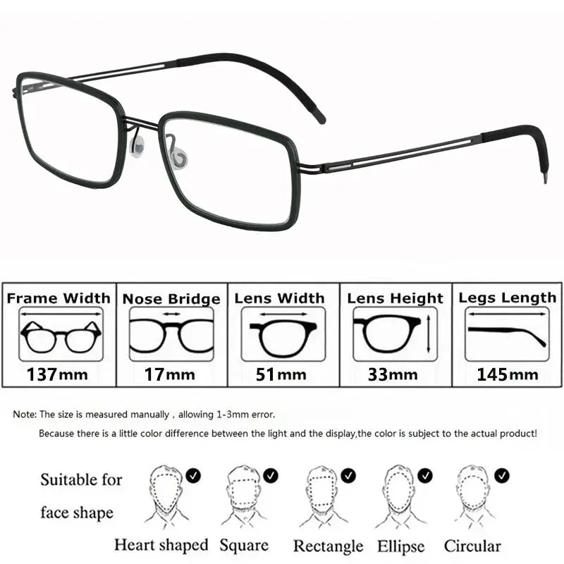 Bobbie 462634 Women’s Screwless Full Rim Square Acetate Titanium Frames — view 2 | Bobbie at FuzWeb