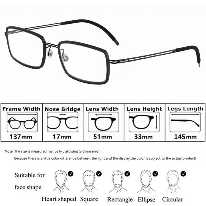 Bobbie 462634 Women’s Screwless Full Rim Square Acetate Titanium Frames — view 2 | Bobbie at FuzWeb