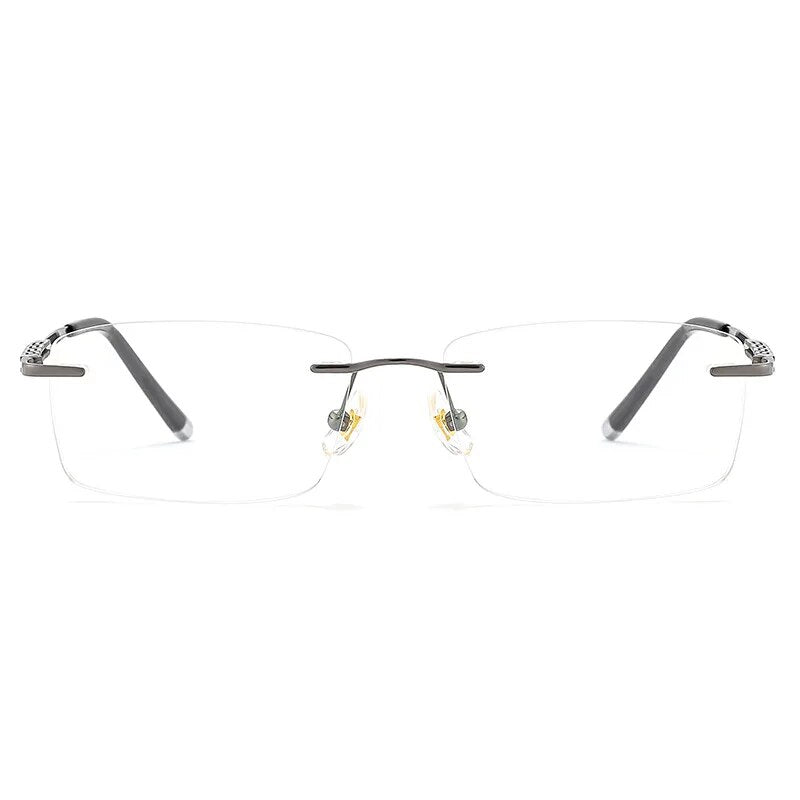 KatKani Unisex Rimless Square Titanium Eyeglasses 66070 Rimless KatKani Eyeglasses   