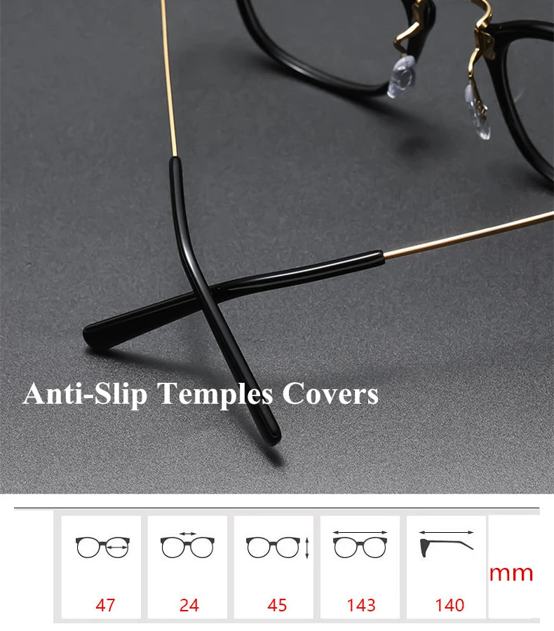 Black Mask Unisex Full Rim Square Titanium Acetate Eyeglasses G806 Full Rim Black Mask   