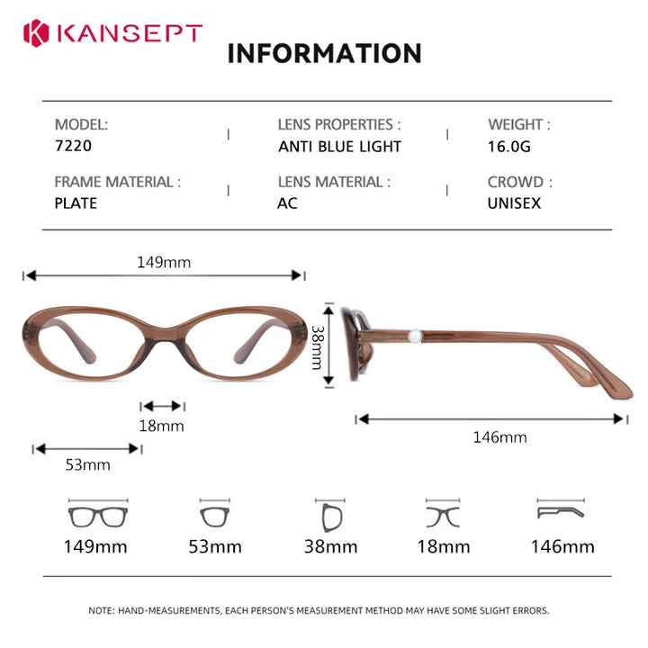 Kansepat Unisex Full Rim Oval Tr 90 Alloy Reading Glasses 77220