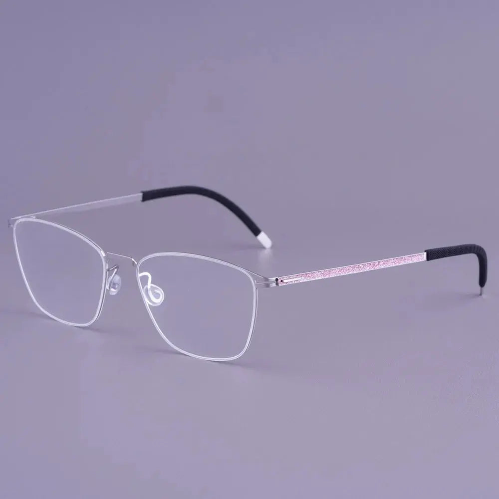 Bobbie 467441 Unisex Screwless Ful Rim Square Titanium Frames FuzWeb