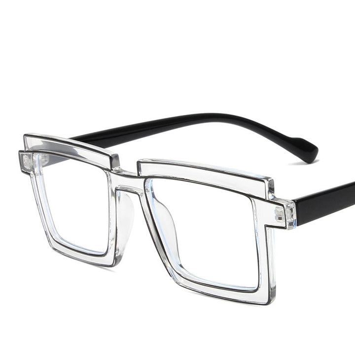 CCSpace Unisex Full Rim Square Tr 90 Titanium Eyeglasses 56791 Full Rim CCspace C8Clear  