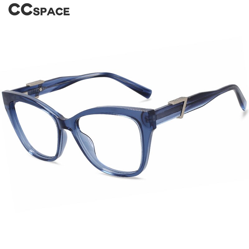 CCSpace Women's Full Rim Cat Eye Acetate Tr 90 Eyeglasses 56490 Full Rim CCspace   