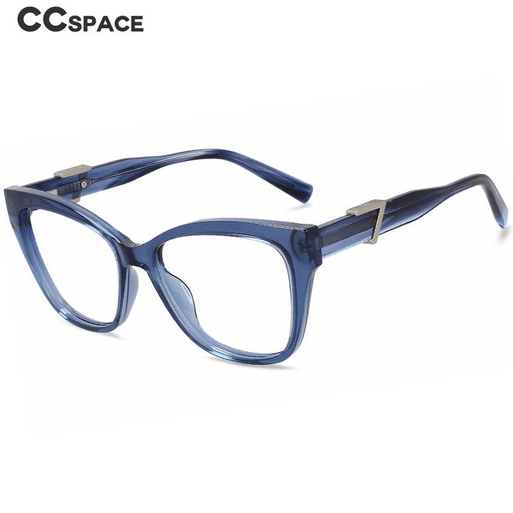 CCspace Women's Full Rim Cat Eye Acetate Tr 90 Eyeglasses 56490 Full Rim CCspace   