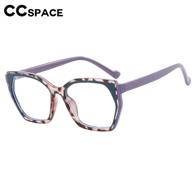 CCspace Women's Full Rim Square Tr 90 Titanium Eyeglasses 302181 Full Rim CCspace   