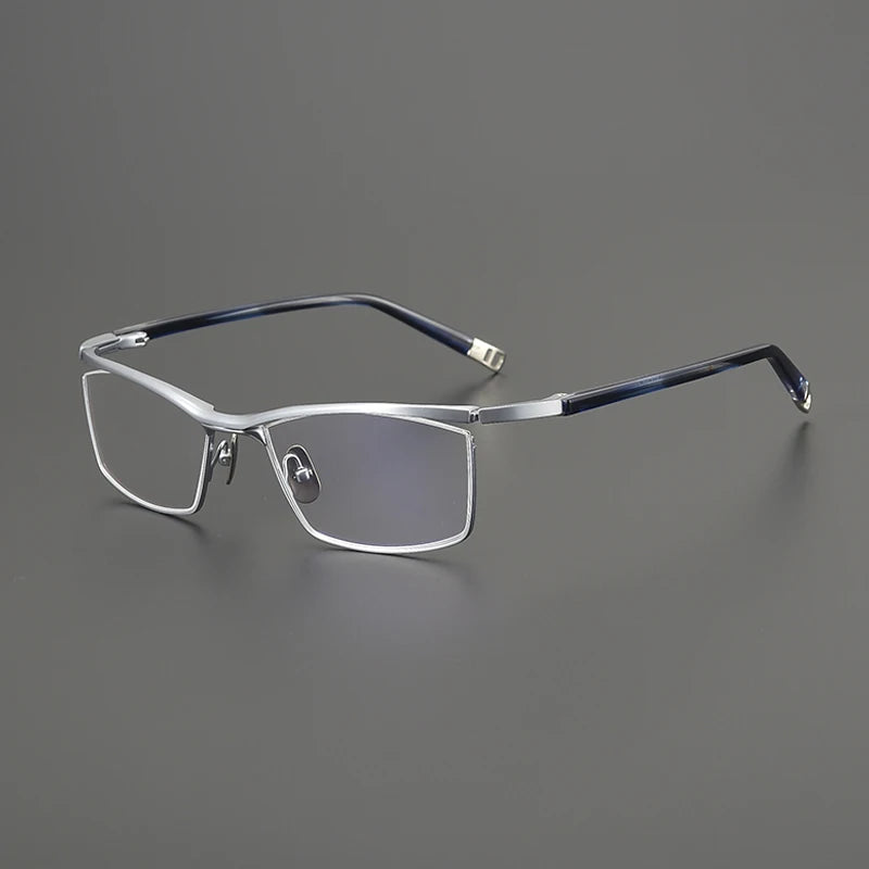 Gatenac Unisex Full Rim Square Brow Line Titanium Eyeglasses Gxyj1579