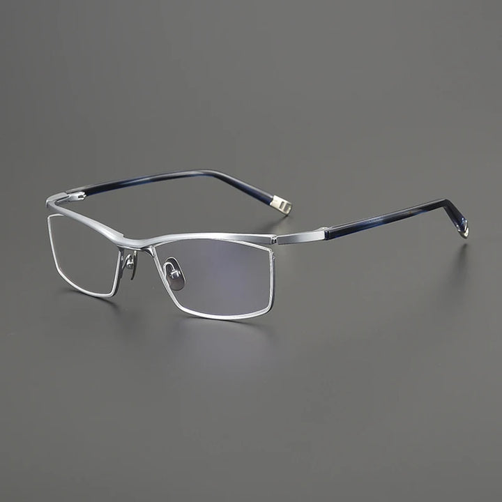 Gatenac Unisex Full Rim Square Brow Line Titanium Eyeglasses Gxyj1579