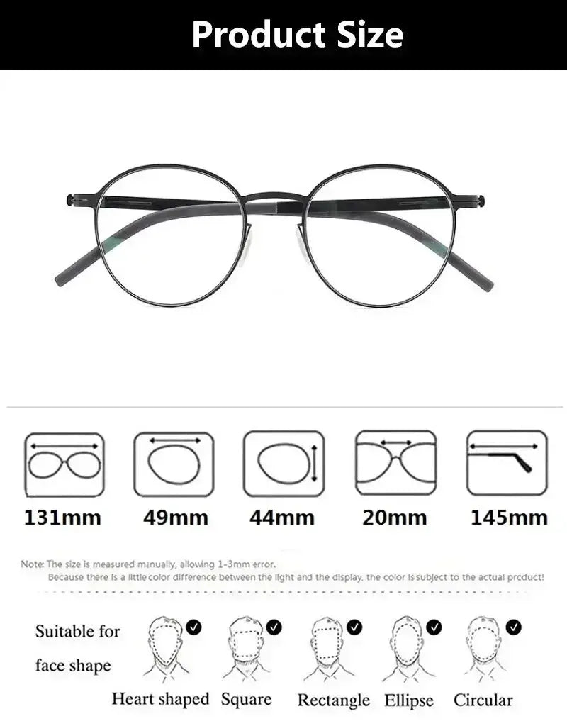 Bobbie 494420 Unisex Screwless  Full Rim Oval Round Steel Frames — view 2 | Bobbie at FuzWeb