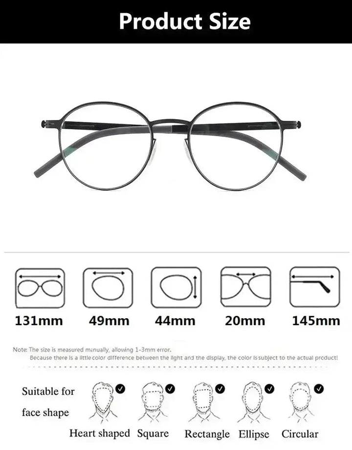 Bobbie 494420 Unisex Screwless  Full Rim Oval Round Steel Frames — view 2 | Bobbie at FuzWeb