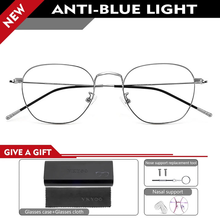 Vicky Women's Full Rim Polygon Oval Alloy Reading Glasses 82001