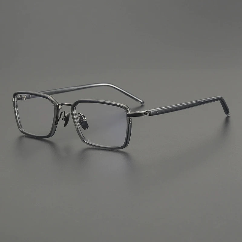 Gatenac Unisex Full Rim Big Square Titanium Acetate Eyeglasses G2172