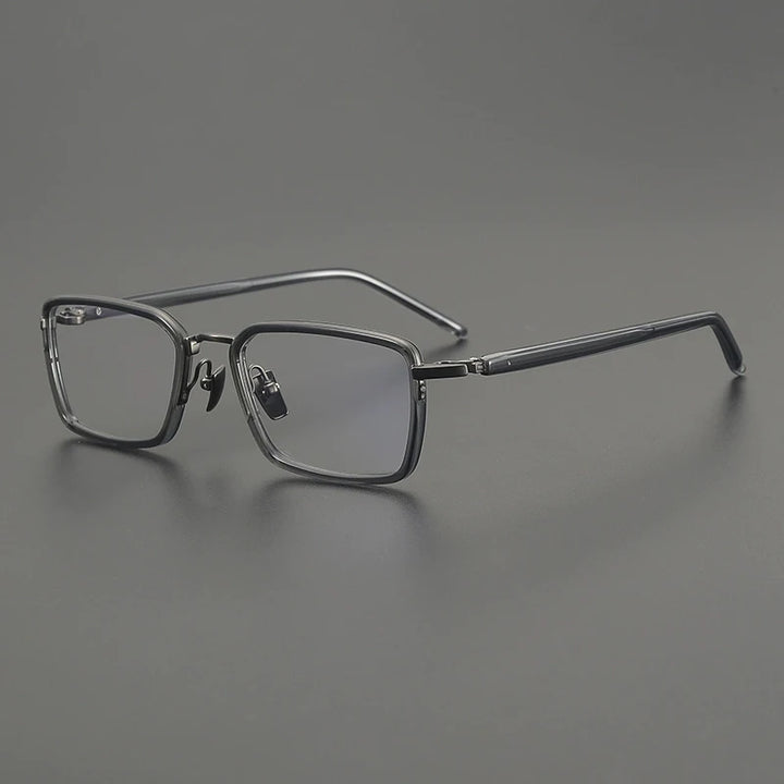 Gatenac Unisex Full Rim Big Square Titanium Acetate Eyeglasses G2172