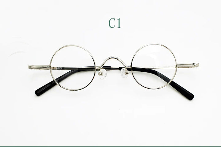 Yujo Unisex Full Rim Small Round Alloy Reading Glasses 811001 Reading Glasses Yujo C1 CHINA +600