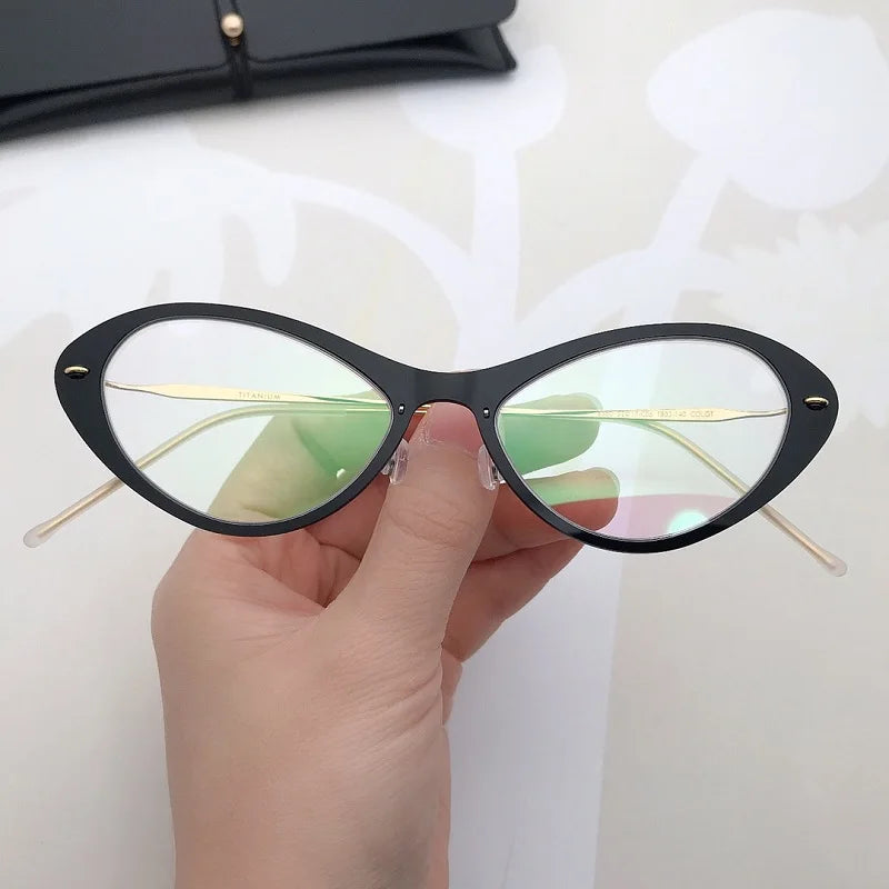 Aimee Women's Full Rim Cat Eye Titanium Acetate Eyeglasses 6550 Full Rim Aimee   