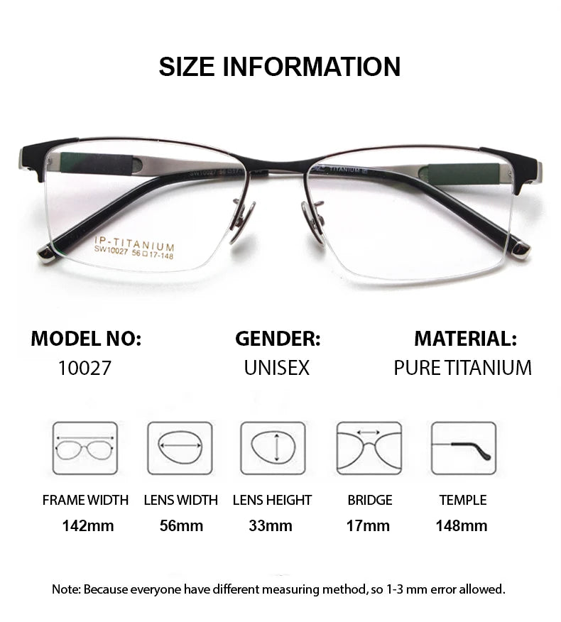 Chashma Ochki Men's Semi Rim Square Titanium Eyeglasses 100274