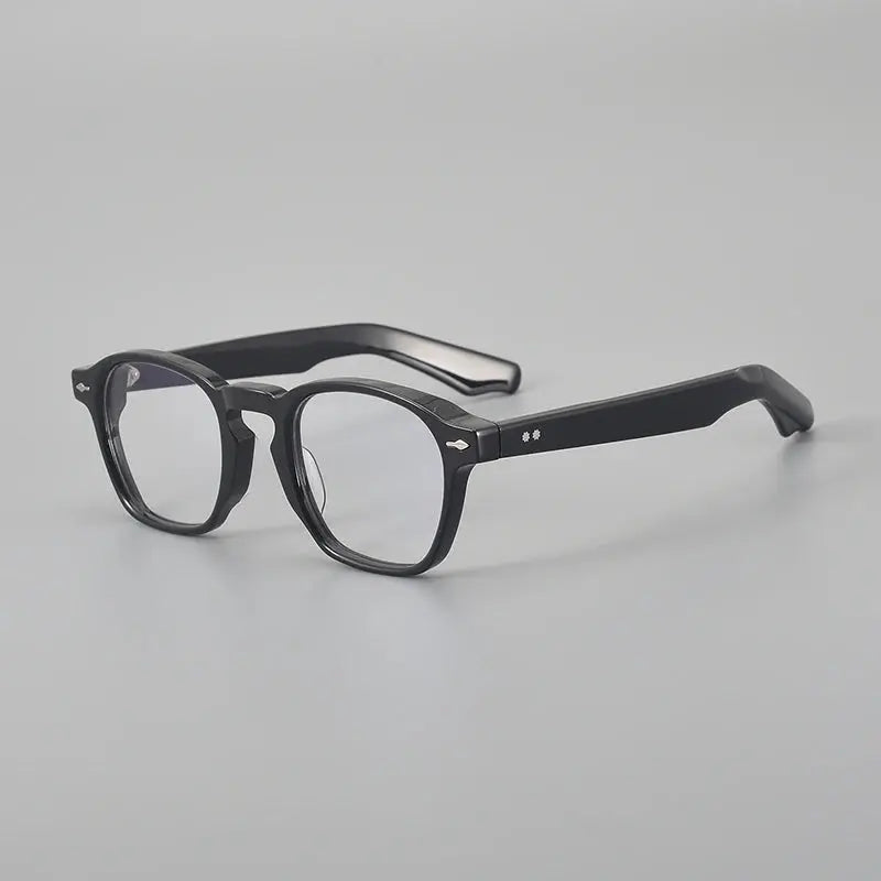 Aror Men's Full Rim Polygon Thick Acetate Titanium Eyeglasses 396195.