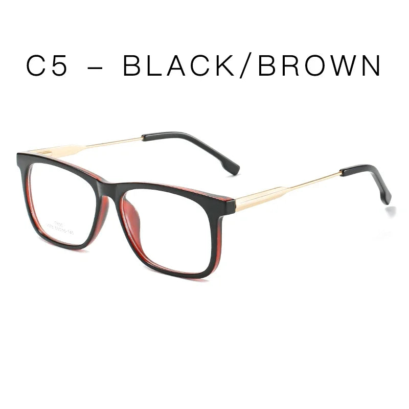 Hotochki Unisex Full Rim Square Tr 90 Alloy Eyeglasses 907849