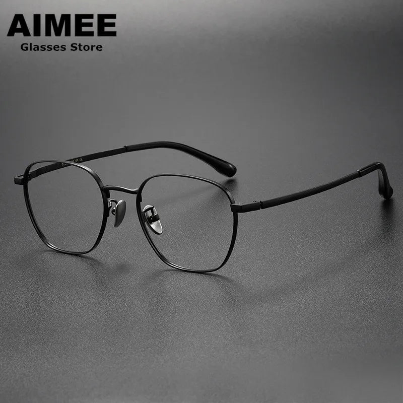 Aimee Unisex Full Rim Small Square Titanium Eyeglasses 6014 Full Rim Aimee   