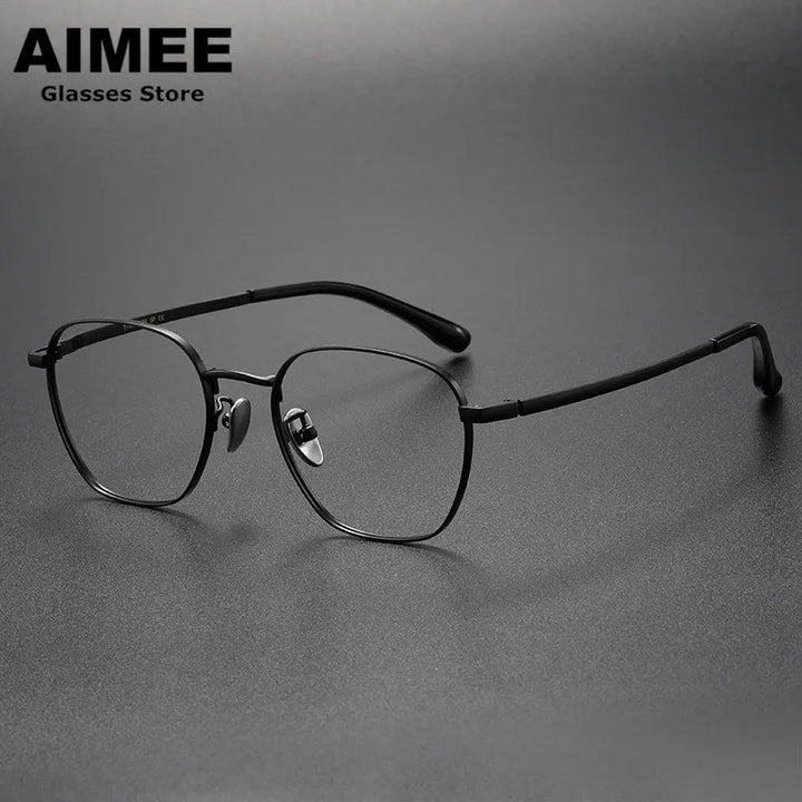 Aimee Unisex Full Rim Small Square Titanium Eyeglasses 6014 Full Rim Aimee   