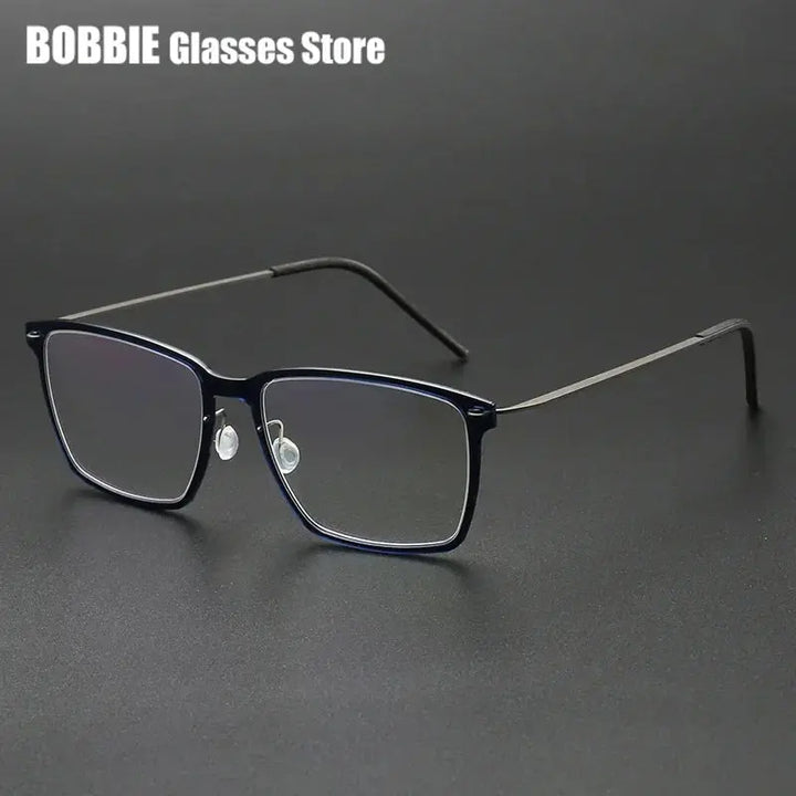 Bobbie 650500 Unisex Full Rim Square Acetate Titanium Frames FuzWeb