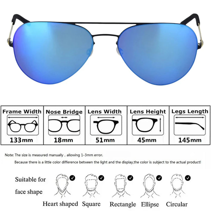 Aimee Women's Full Rim Oval  Double Bridge Titanium Sunglasses 198001