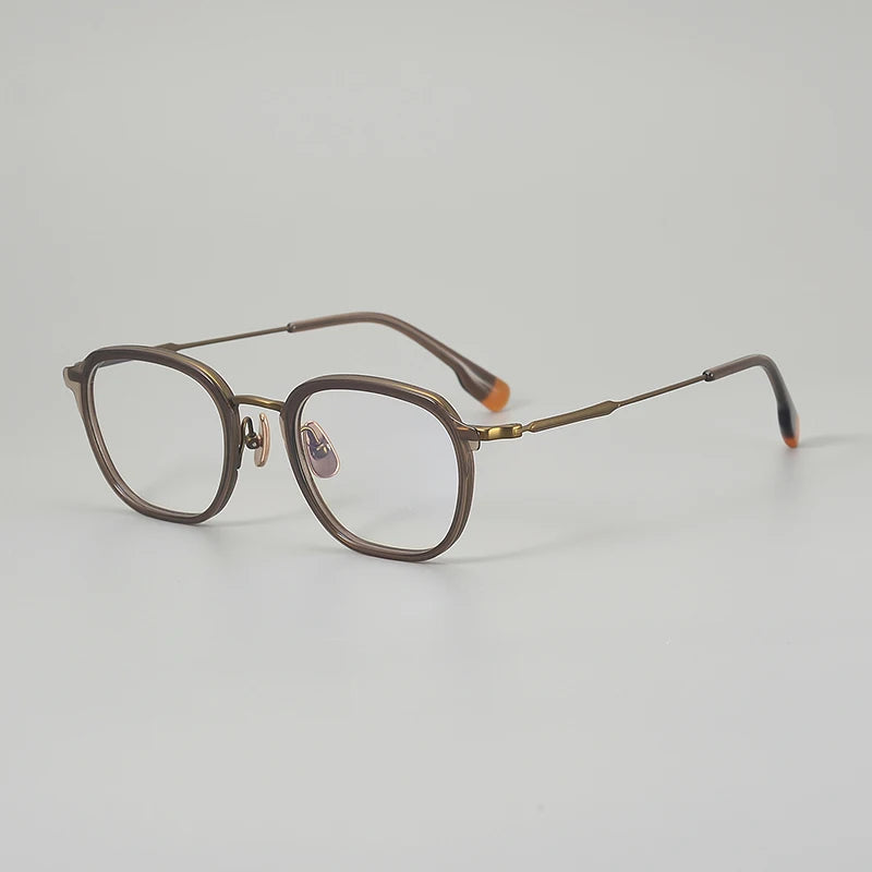 Aror Unisex Full Rim Square Acetate Titanium Eyeglasses 963805