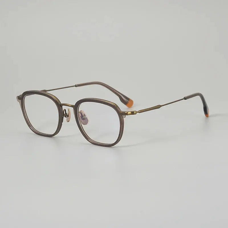 Aror Unisex Full Rim Square Acetate Titanium Eyeglasses 963805.