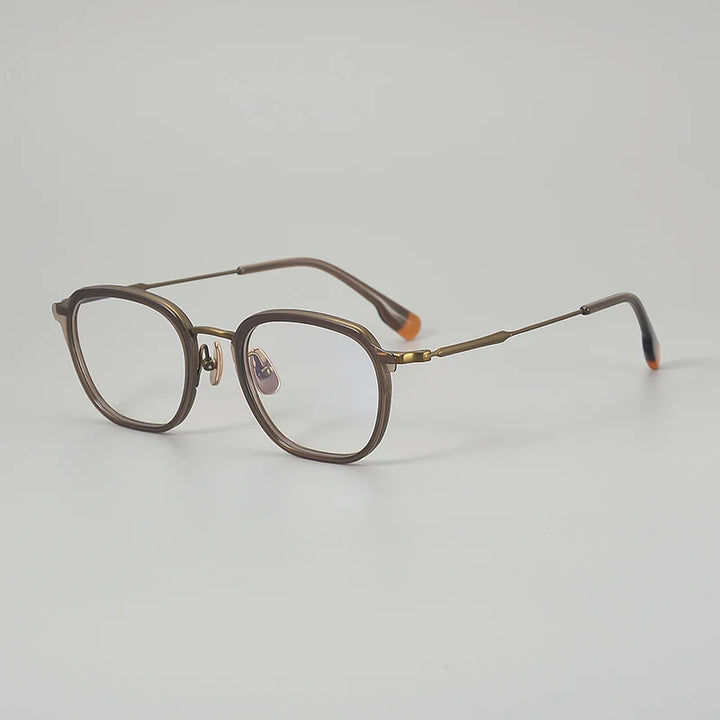 Aror Unisex Full Rim Square Acetate Titanium Eyeglasses 963805