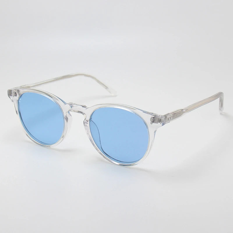 Black Mask Unisex Full Rim Round Acetate Polarized Sunglasses BM-5183S