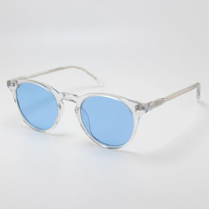Black Mask Unisex Full Rim Round Acetate Polarized Sunglasses BM-5183S